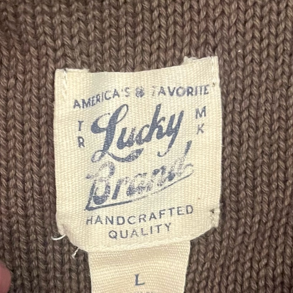 LUCKY BRAND - Military Button-Neck Pocket Sweater - Picture 3 of 3